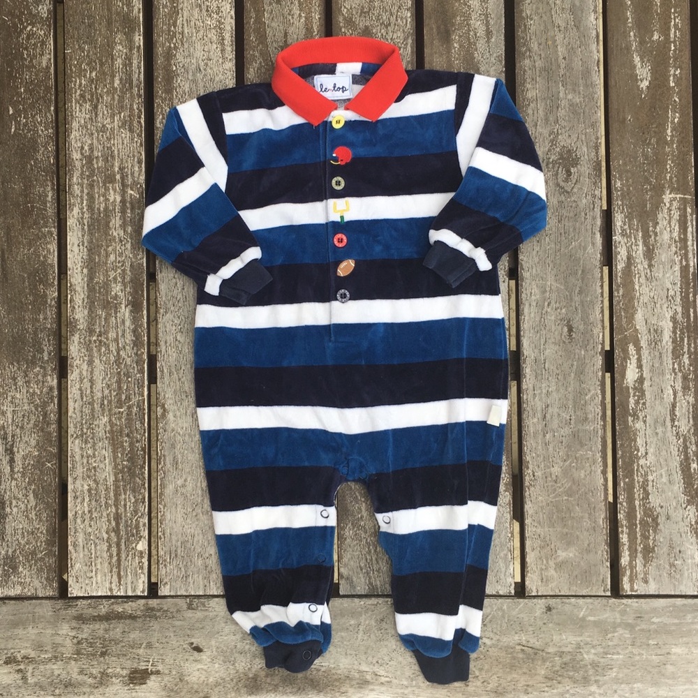 24m Le Top Velour Football Romper Playsuit 🏈
